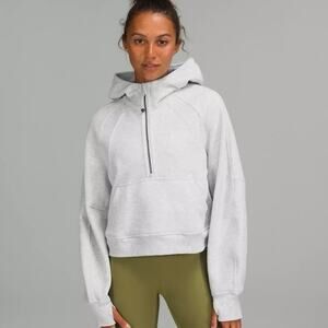 Lululemon Scuba Oversized Half-Zip Hoodie M/L Heather Gray EUC Cozy Fleece
